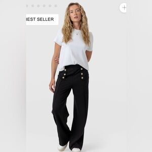 Saint + Sofia Chelsea Pant - navy blue Jersey wide leg pants sailor nautical